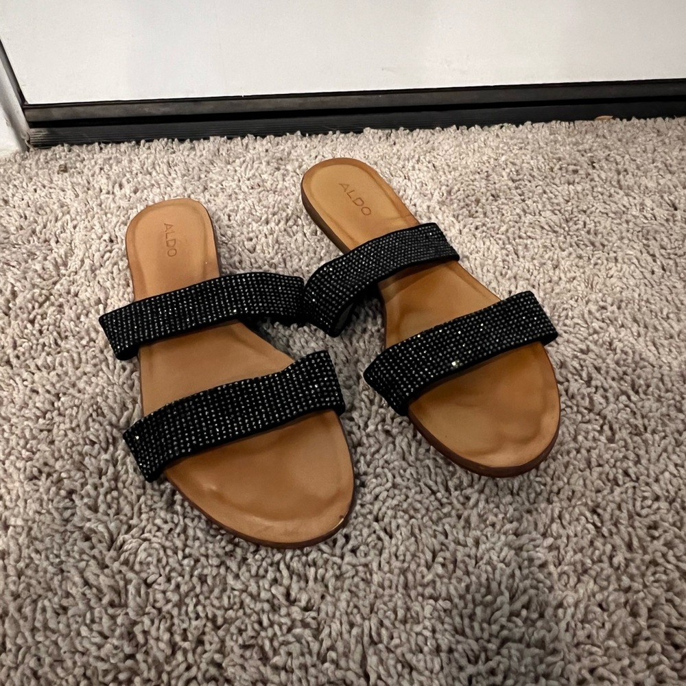 Black Sparkly Sandals